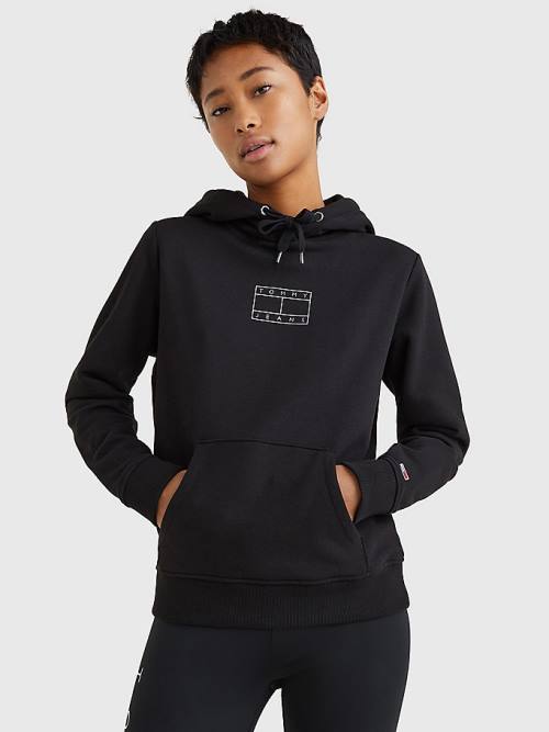 Tommy Hilfiger Outline Flag Hoodie Dames Zwart | TH076END