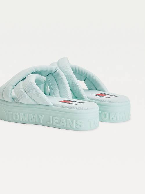 Tommy Hilfiger Padded Riemen Flatform Sandalen Dames Groen | TH701VLA