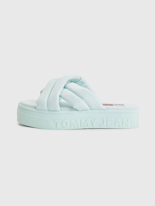 Tommy Hilfiger Padded Riemen Flatform Sandalen Dames Groen | TH701VLA