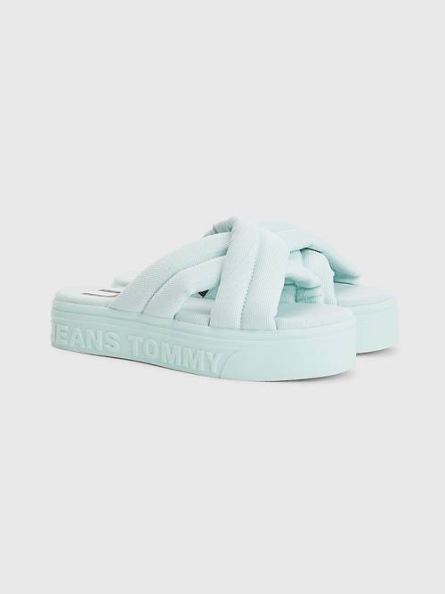 Tommy Hilfiger Padded Riemen Flatform Sandalen Dames Groen | TH701VLA