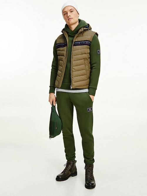 Tommy Hilfiger Peached Fleece Joggers Broek Heren Groen | TH025IXP