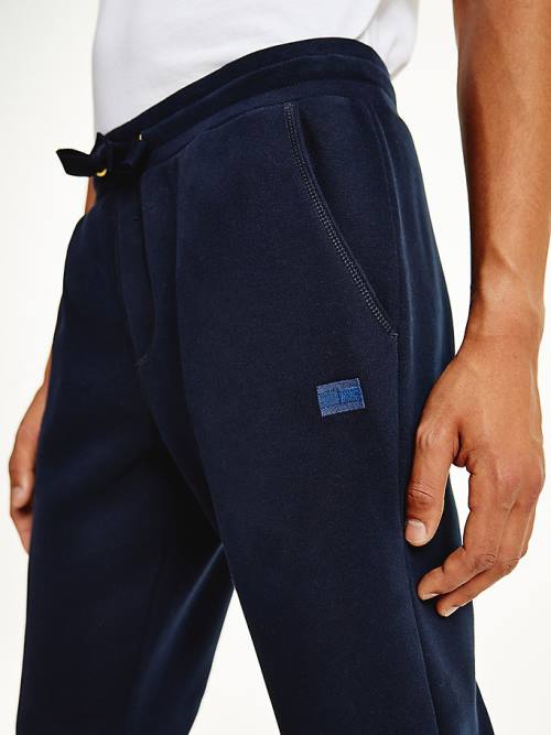 Tommy Hilfiger Peached Fleece Joggers Broek Heren Blauw | TH639MUS