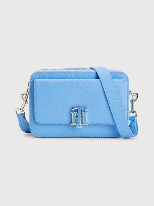 Tommy Hilfiger Pebble Grain Camera Tassen Dames Blauw | TH901DMN