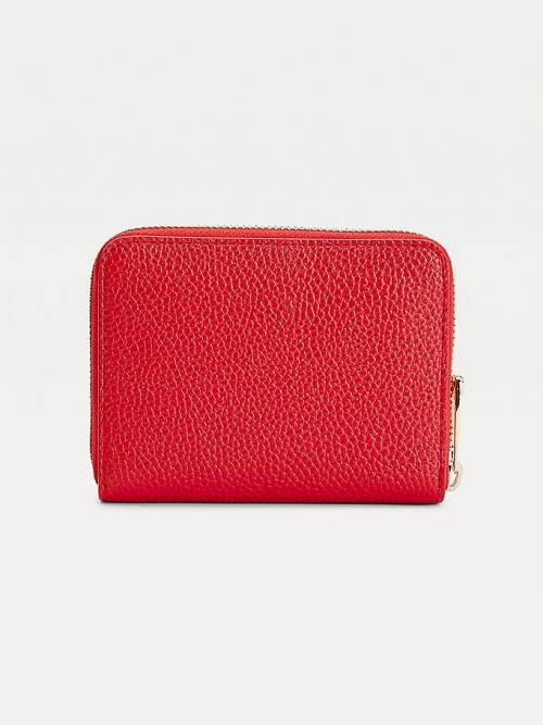 Tommy Hilfiger Pebble Grain Medium Zip-Around Portefeuille Dames Rood | TH470WCJ