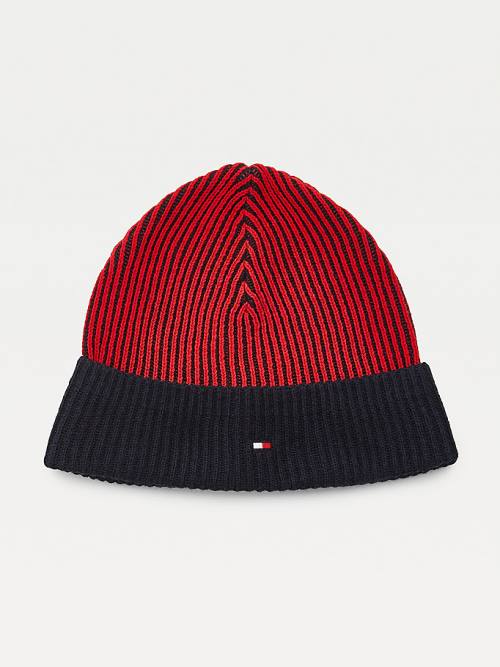 Tommy Hilfiger Pima Katoenen Cashmere Double Stitch Beanie Hoeden Heren Blauw | TH420XFL