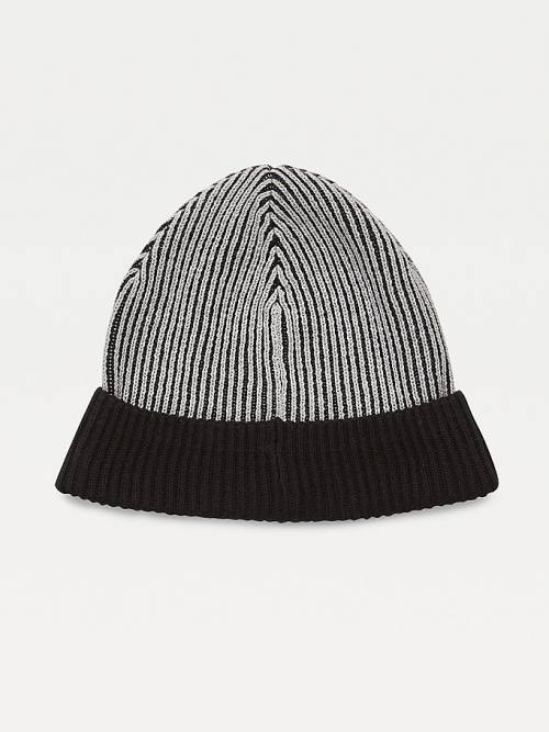 Tommy Hilfiger Pima Katoenen Cashmere Double Stitch Beanie Hoeden Heren Zwart | TH913GEL