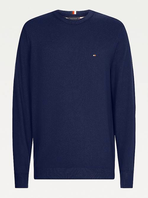 Tommy Hilfiger Pima Katoenen Cashmere Jumper Truien Heren Blauw | TH973YXH