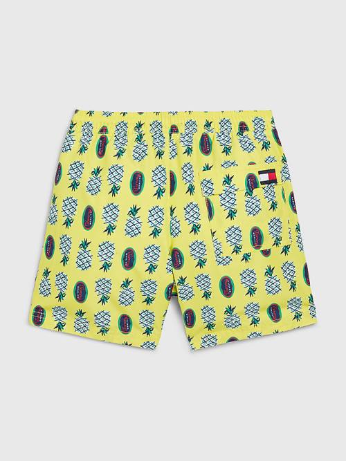 Tommy Hilfiger Pineapple Print Mid Length Shorts Zwemkleding Jongens Geel | TH539DKN