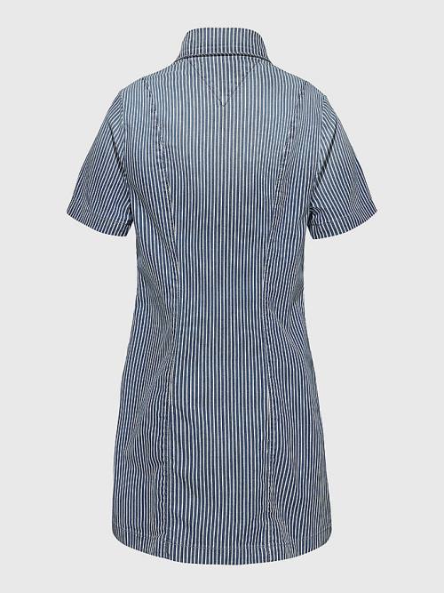 Tommy Hilfiger Pinstripe Shirt Jurken Meisjes Denim | TH195NWR