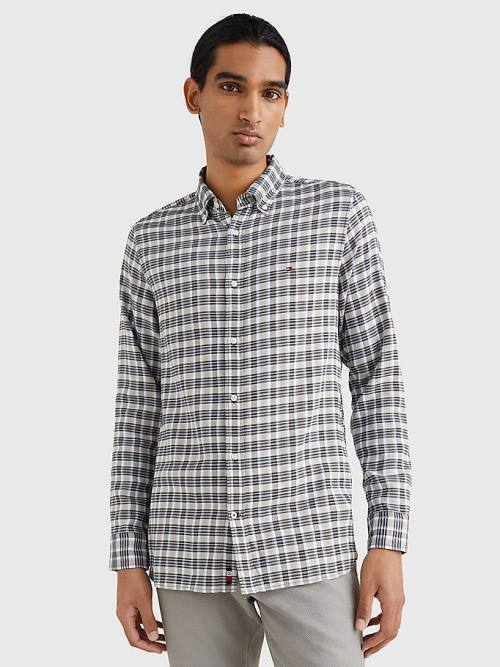 Tommy Hilfiger Plaid Check Slim Fit Oxford Overhemd Heren Groen | TH130TIQ