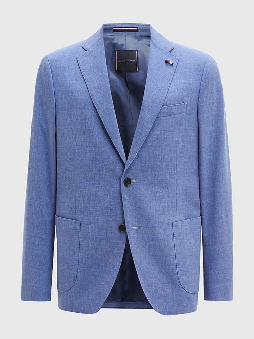 Tommy Hilfiger Plain Weave Slim Fit Blazer Heren Blauw | TH016TOG