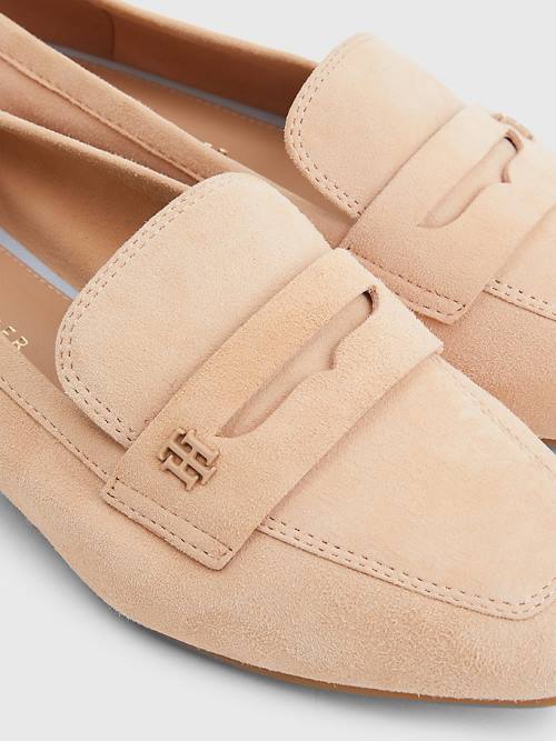 Tommy Hilfiger Platte Suede Loafers Dames Beige | TH237ETM