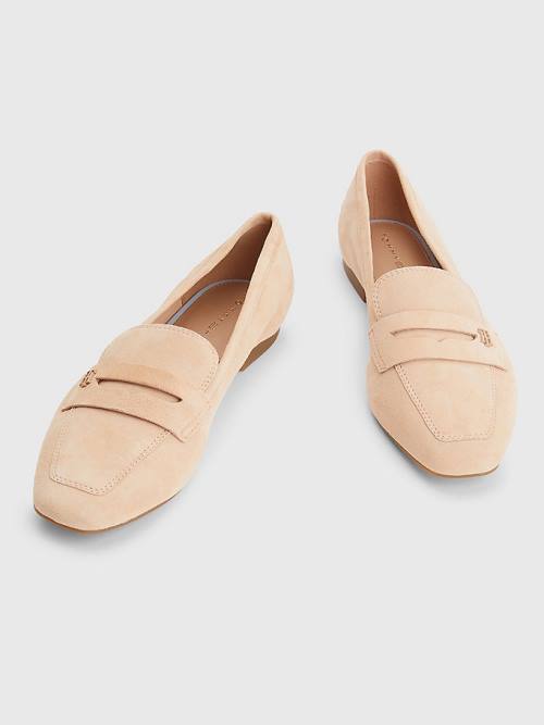 Tommy Hilfiger Platte Suede Loafers Dames Beige | TH237ETM