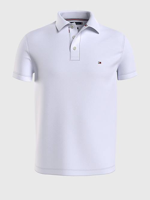 Tommy Hilfiger Plus Bubble Weave Poloshirt Heren Wit | TH402VFZ