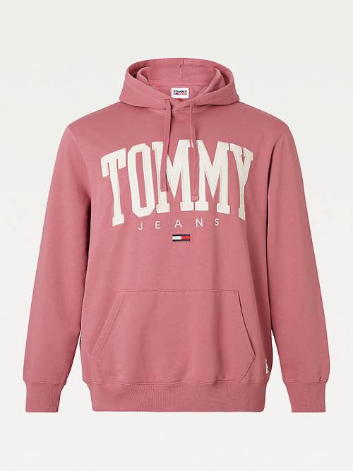 Tommy Hilfiger Plus College Logo Hoodie Heren Roze | TH763OWM