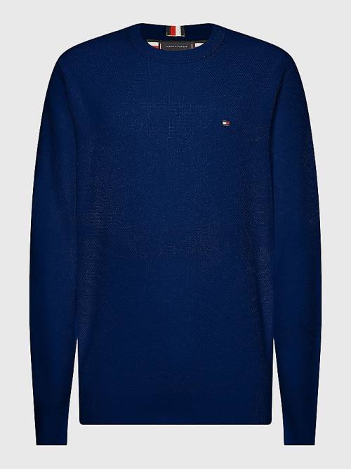 Tommy Hilfiger Plus Crew Neck Jumper Truien Heren Blauw | TH815EMR