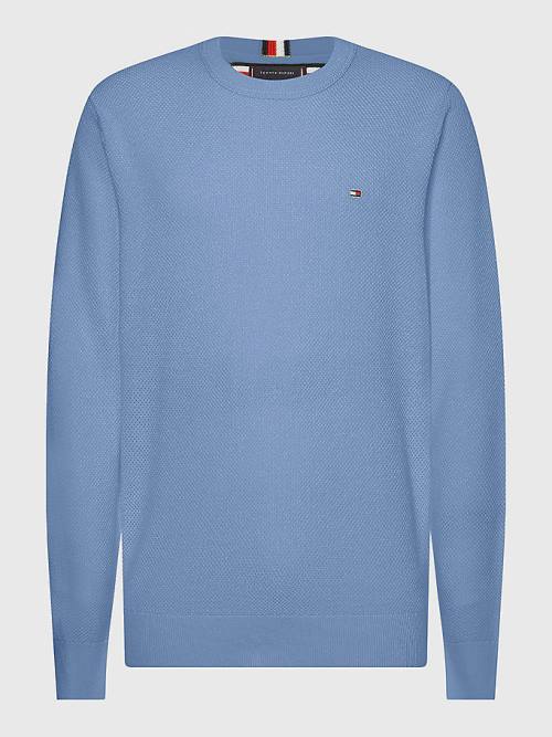 Tommy Hilfiger Plus Crew Neck Jumper Truien Heren Blauw | TH854FVO