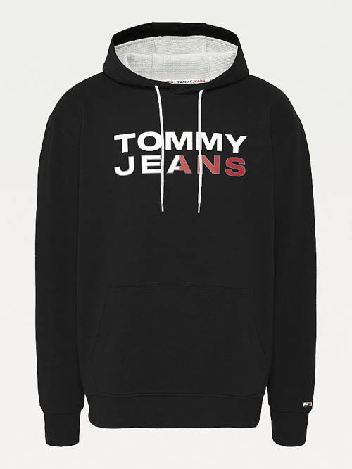 Tommy Hilfiger Plus Essential Logo Hoodie Heren Zwart | TH653XVS