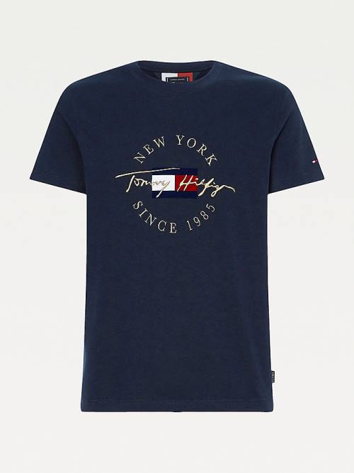 Tommy Hilfiger Plus Icons Long Sleeve T-shirts Heren Blauw | TH724TQF