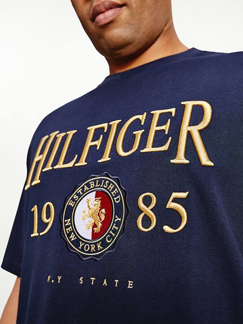 Tommy Hilfiger Plus Icons Relaxed Fit T-shirts Heren Blauw | TH059YNQ