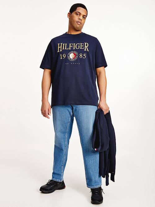 Tommy Hilfiger Plus Icons Relaxed Fit T-shirts Heren Blauw | TH059YNQ