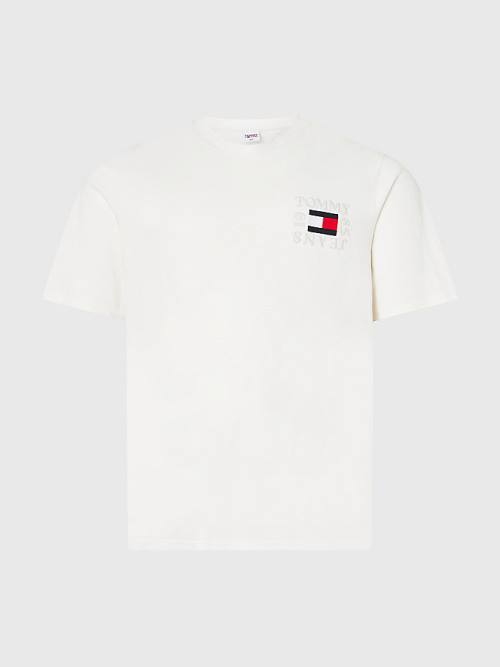 Tommy Hilfiger Plus Organic Katoenen Boxy T-shirts Heren Wit | TH481SJM