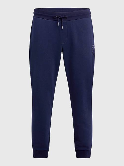 Tommy Hilfiger Plus Organic Katoenen Flex Fleece Joggers Broek Heren Blauw | TH740EIK