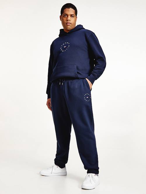 Tommy Hilfiger Plus Organic Katoenen Flex Fleece Joggers Broek Heren Blauw | TH740EIK