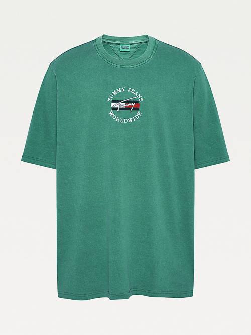 Tommy Hilfiger Plus Organic Katoenen Logo T-shirts Heren Groen | TH205OMF