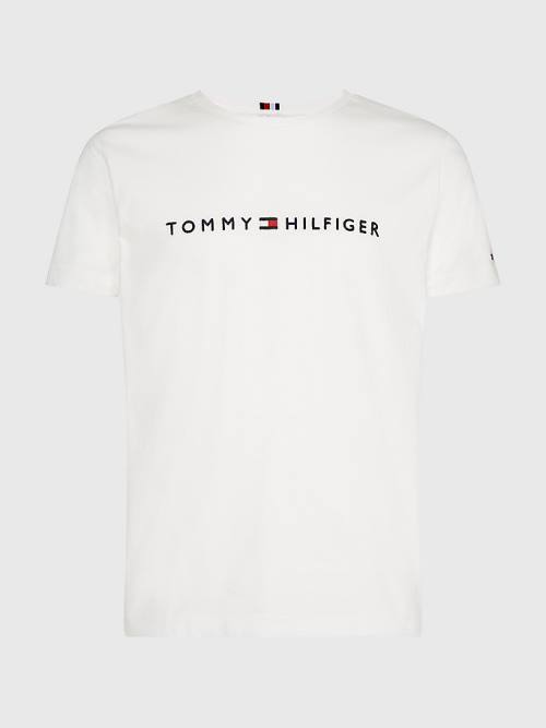 Tommy Hilfiger Plus Organic Katoenen Logo T-shirts Heren Wit | TH469QLH