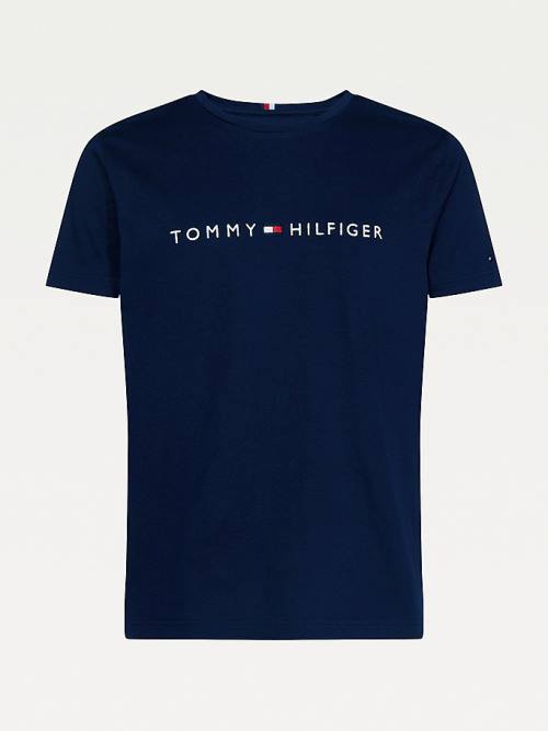 Tommy Hilfiger Plus Organic Katoenen Logo T-shirts Heren Blauw | TH683YGR