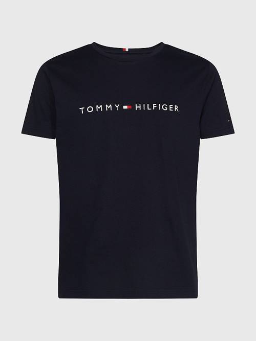 Tommy Hilfiger Plus Organic Katoenen Logo T-shirts Heren Blauw | TH683YGR