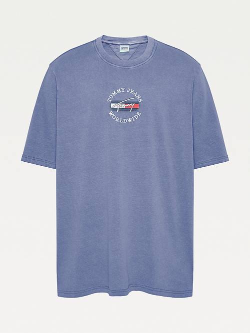 Tommy Hilfiger Plus Organic Katoenen Logo T-shirts Heren Blauw | TH862PNF