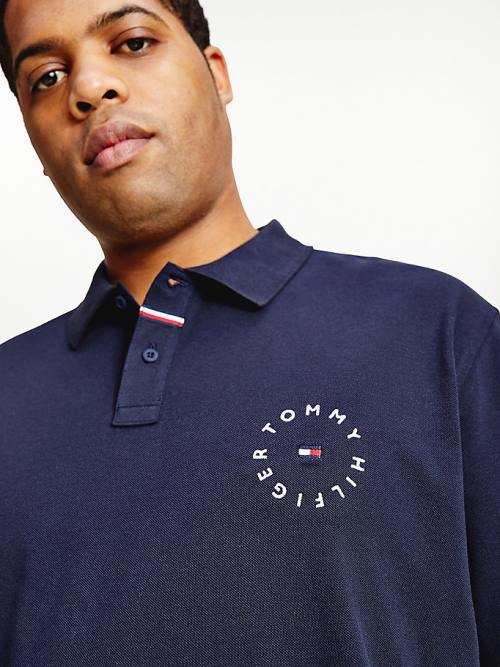 Tommy Hilfiger Plus Organic Katoenen Pique Regular Fit Poloshirt Heren Blauw | TH456JEB