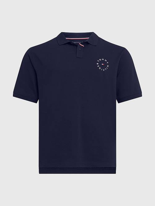 Tommy Hilfiger Plus Organic Katoenen Pique Regular Fit Poloshirt Heren Blauw | TH456JEB