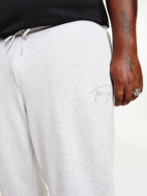 Tommy Hilfiger Plus Recycled Signature Logo Slim Fit Joggers Broek Heren Grijs | TH610BAV