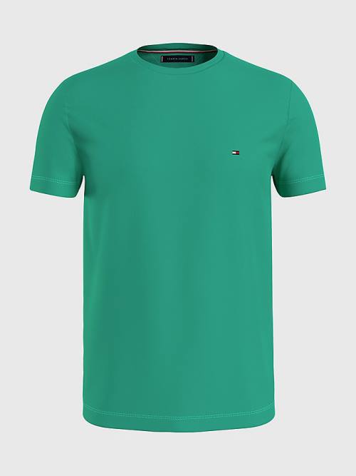 Tommy Hilfiger Plus Stretch Organic Katoenen Slim Fit T-shirts Heren Groen | TH321LVQ