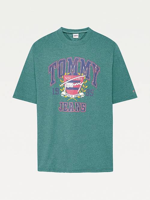 Tommy Hilfiger Plus Vintage Logo Washed T-shirts Heren Groen | TH518VJN