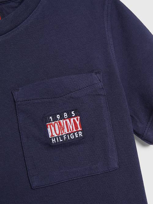 Tommy Hilfiger Pocket Logo Embroidery T-shirts Jongens Blauw | TH701NWV