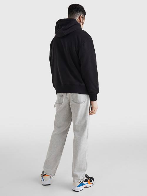 Tommy Hilfiger Polar Fleece Relaxed Fit Hoodie Heren Zwart | TH703MTK