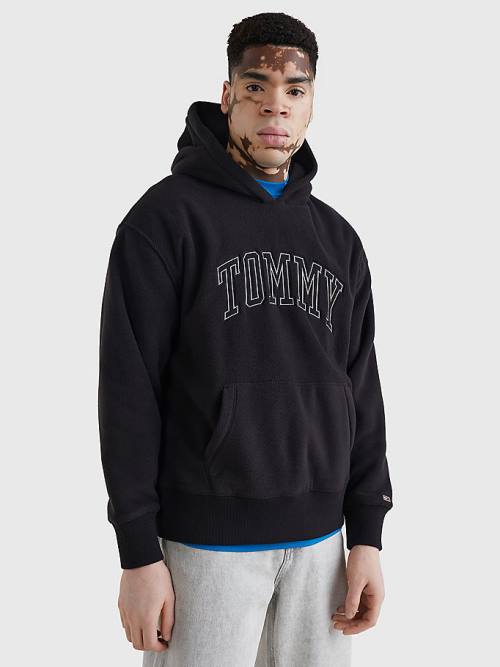 Tommy Hilfiger Polar Fleece Relaxed Fit Hoodie Heren Zwart | TH703MTK