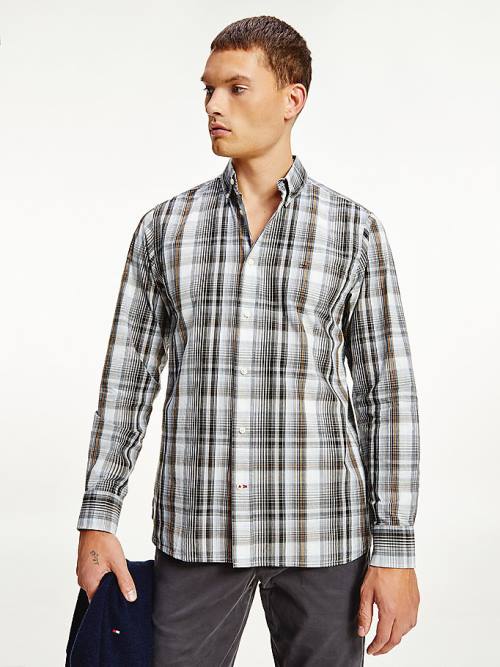 Tommy Hilfiger Poplin Check Regular Fit Overhemd Heren Blauw | TH829LHW