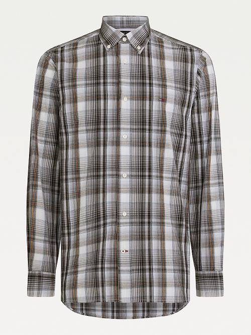 Tommy Hilfiger Poplin Check Regular Fit Overhemd Heren Blauw | TH829LHW