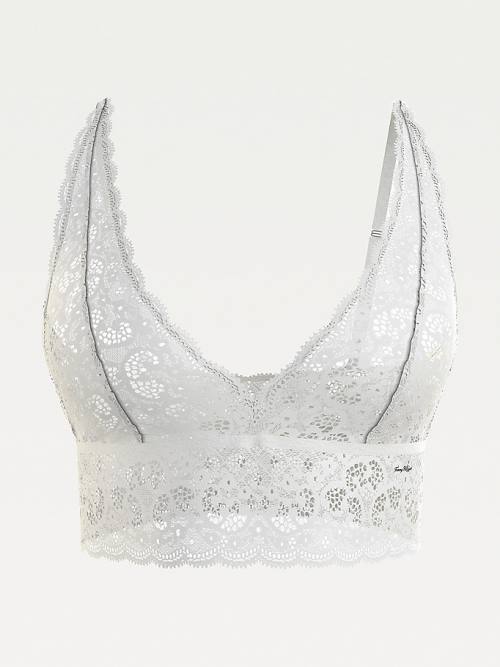 Tommy Hilfiger Prairie Kanten Triangle Bralette Ondergoed Dames Wit | TH587TCX