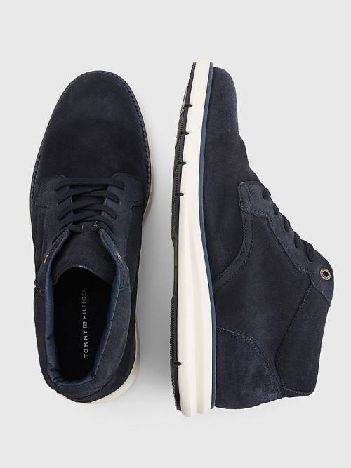 Tommy Hilfiger Premium Hybrid Suede Chukka Vrijetijdsschoenen Heren Blauw | TH245KGB