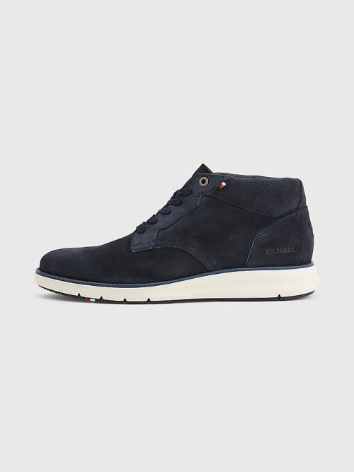 Tommy Hilfiger Premium Hybrid Suede Chukka Vrijetijdsschoenen Heren Blauw | TH245KGB