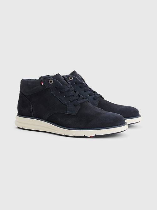 Tommy Hilfiger Premium Hybrid Suede Chukka Vrijetijdsschoenen Heren Blauw | TH245KGB