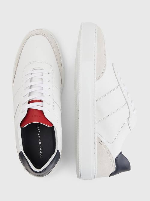 Tommy Hilfiger Premium Leren Cupsole Sneakers Heren Wit | TH529JPF