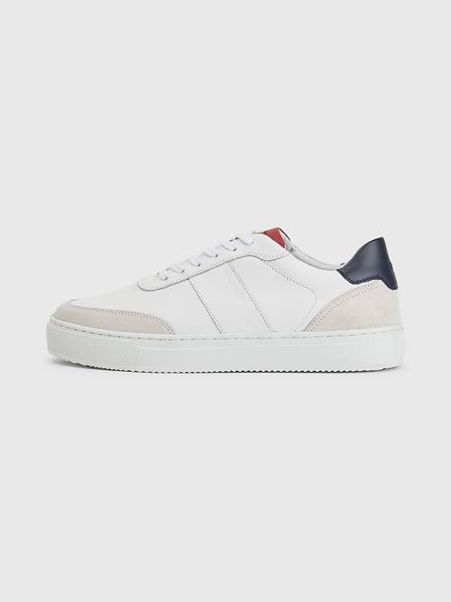 Tommy Hilfiger Premium Leren Cupsole Sneakers Heren Wit | TH529JPF