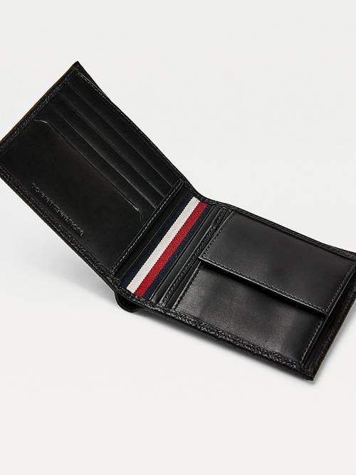 Tommy Hilfiger Premium Leren Embossed Portefeuille Heren Zwart | TH613URG